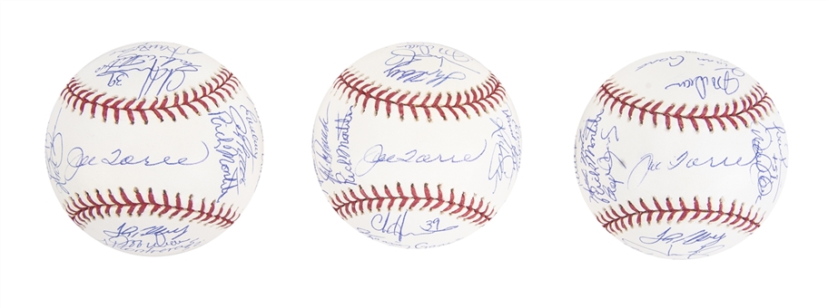 Lot of (3) 2003 American League Champion New York Yankees Team Signed Baseballs From The Willie Randolph Collection (MLB Authenticated & Randolph LOA  )